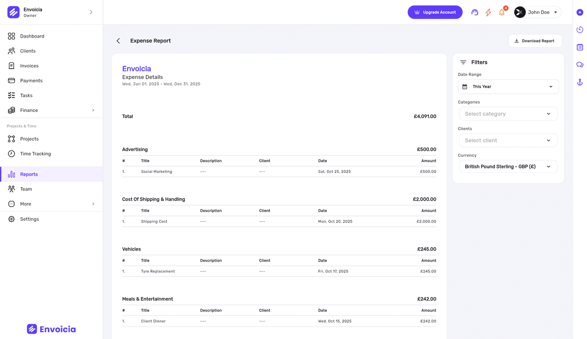 Expense Reports Preview